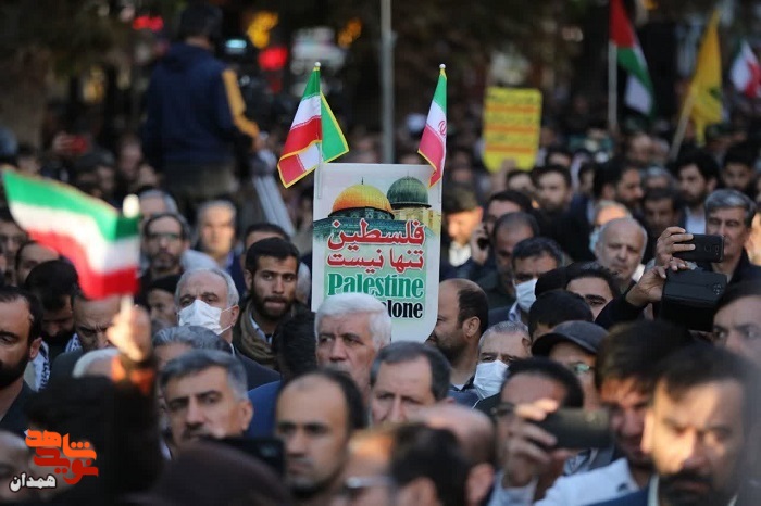 گزارش تصویری| راهپیمایی مردم همدان برعلیه جنایات اسرائیل