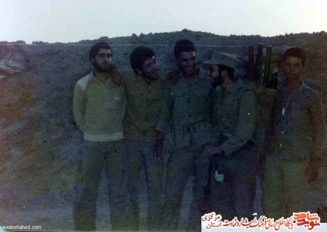 از چپ: حمید امیری - محمد پولادوند - امین الله - علی زنجانی - شهید وثافتی