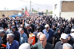 مراسم تشییع پیکر مطهر شهید مرتضی اکبری در روستای...