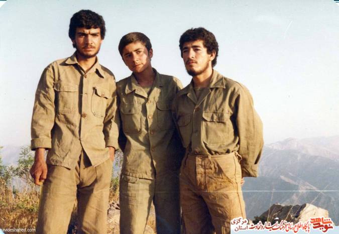 از چپ: ابوالقاسم الوانکار - شهید رضا منصوری - محمد پولادوند