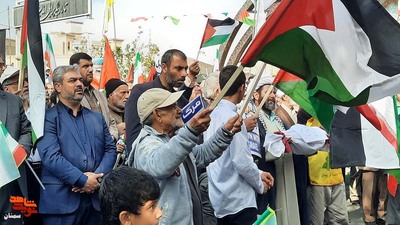 اجتماع ضد صهیونیستی سمنانی‌ها برای حمایت از مردم مظلوم غزه- بیست و هفتم آبان ۱۴۰۲ معراج شهدا